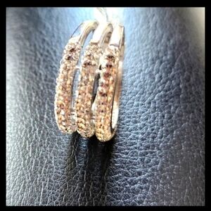 Rhodium Silver Crystal Ring